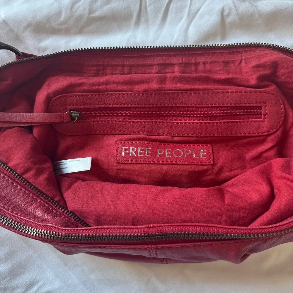 FREE PEOPLE Leather Idle Hands Sling Bag in Red Lip - Picture 12 of 15